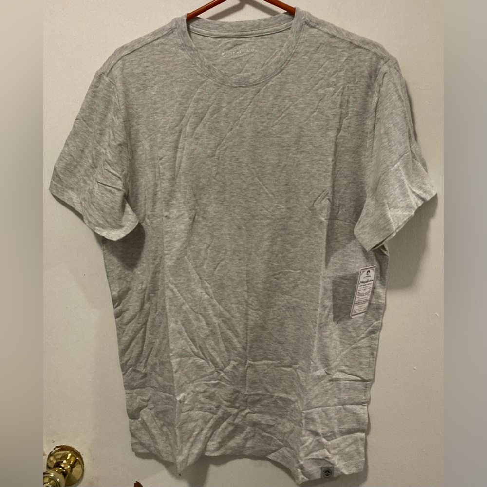 Flag & Anthem Mens Short Sleeve Crew Neck T-Shirt Light Grey Heather Size Medium